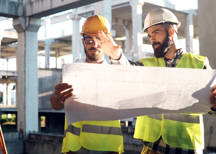men at a construction site